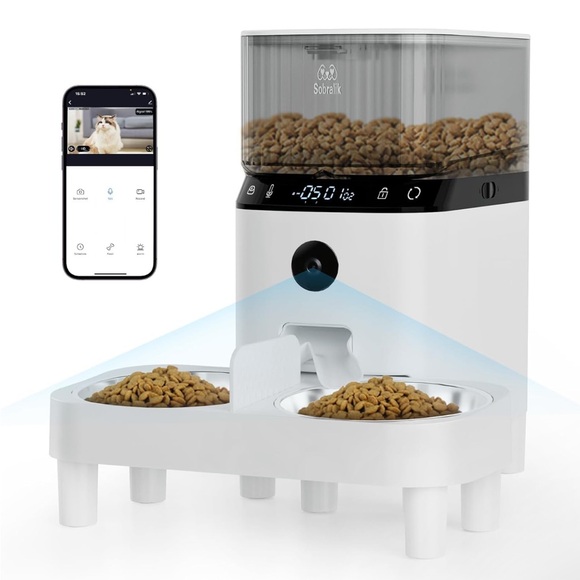 Automatic Cat Feeders, Smart Timed Automatic Dog Feeder, HD Camera Voice Video - Picture 2 of 10